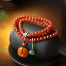 Natural small walnut pumpkin 11mm monkey head bracelet, single-circle Buddhist prayer beads bracelet for men and women, simple Chinese style pic 7