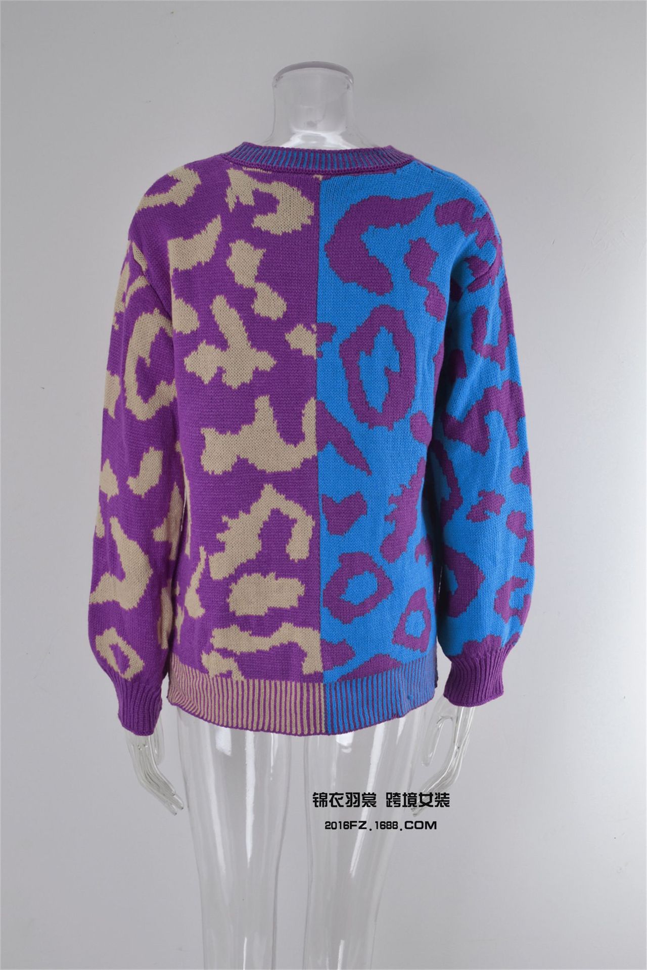 2025 primavera nuevo estilo europeo y americano de comercio exterior estilo de explosión amazon suéter leopardo patchwork mezcla jersey jersey jersey pic 31