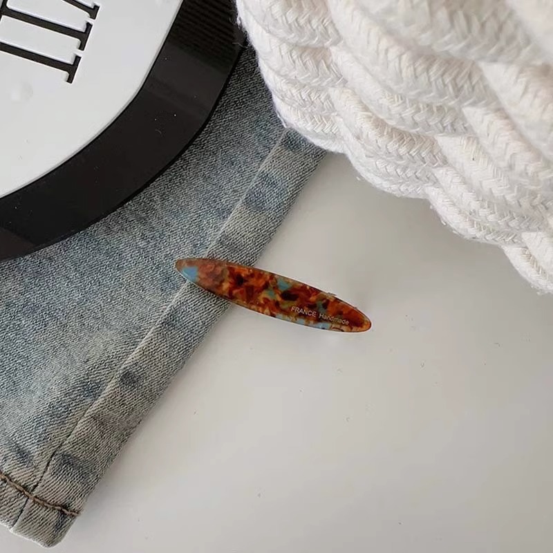 韩国醋酸一字发夹高级感简约复古前额刘海夹碎发卡头饰侧边鸭嘴夹详情6