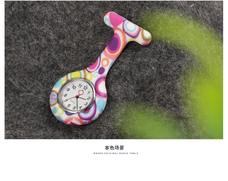 Silicone nurse watch, water transfer printed silicone nurse watch, color nurse watch, gift watch pic 13
