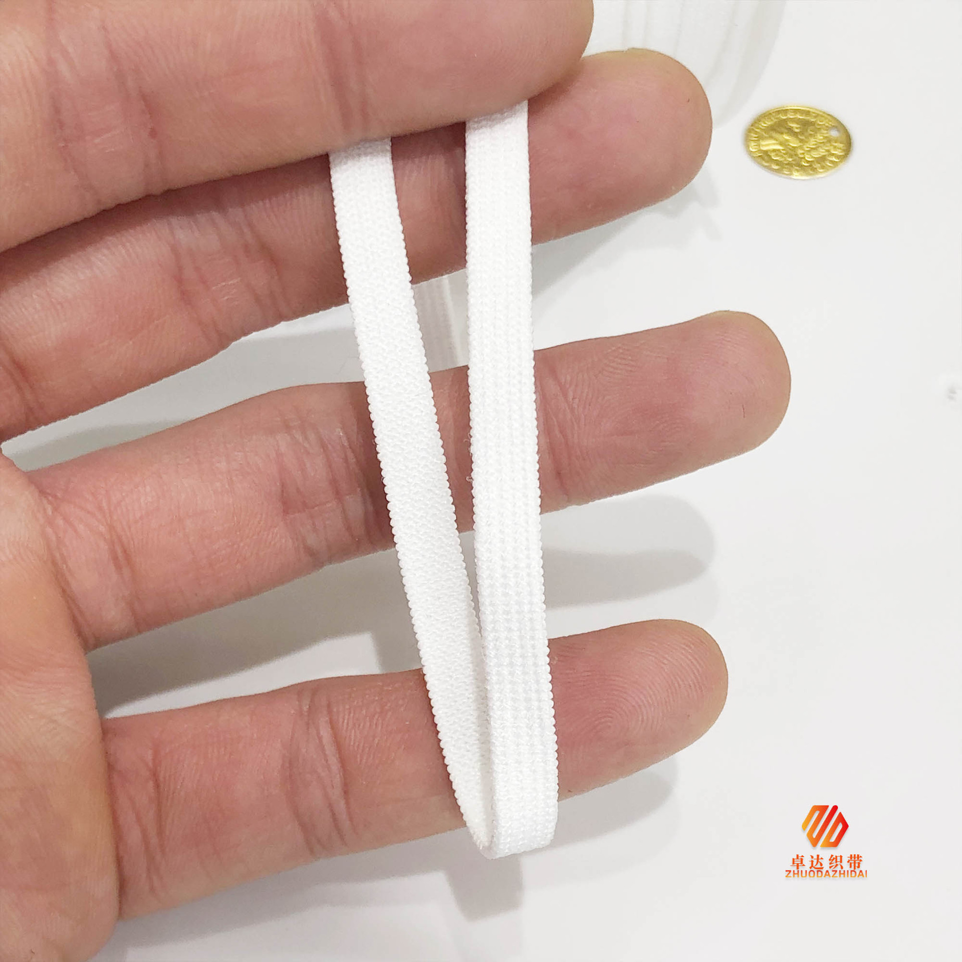 In stock: 4CM colored denser high-elastic elastic band with plain thickened textured headlamp elastic woven band at the waist and hem pic 10