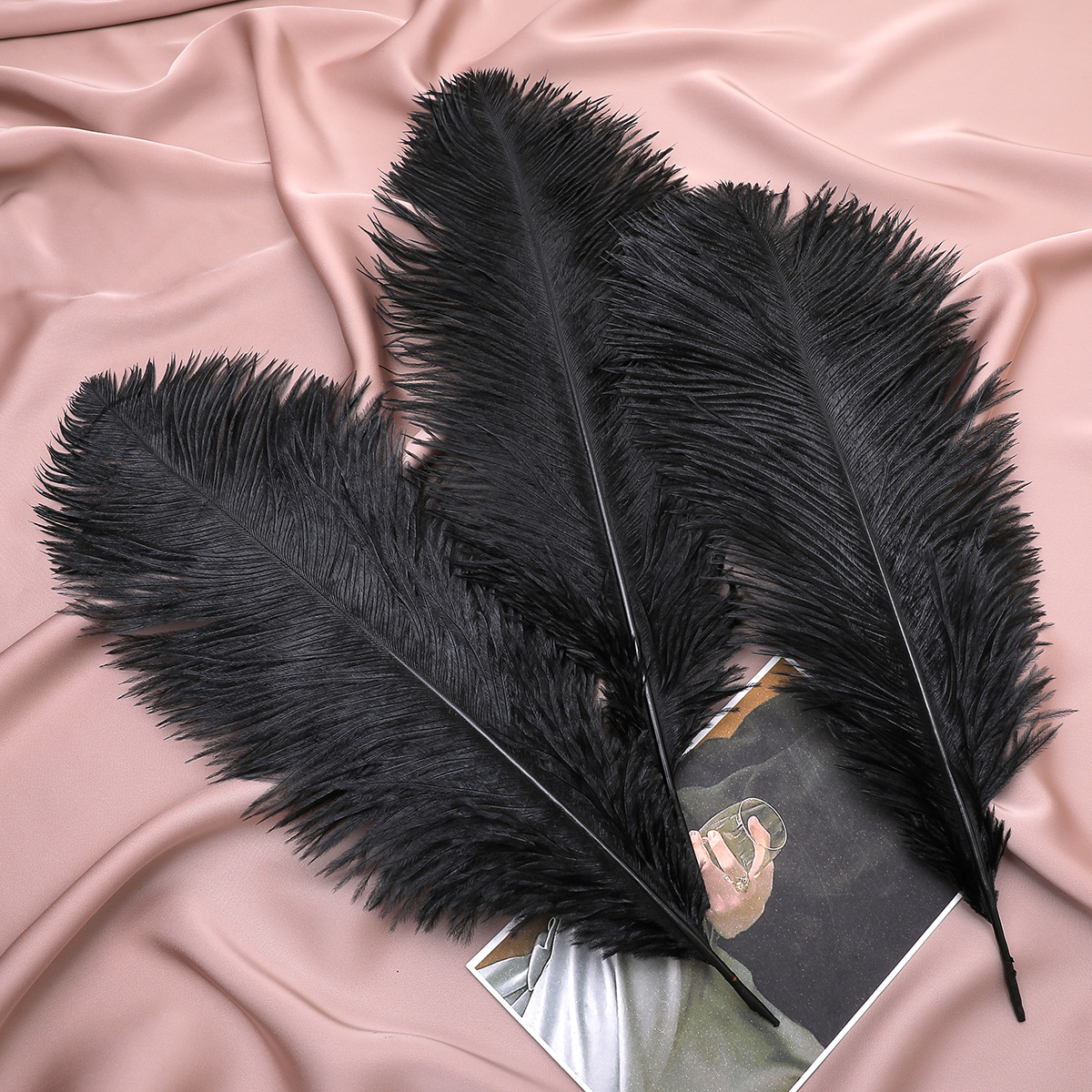 Factory stock: 30-35 cm ostrich feathers, popular vases, top hats, diy pink feather wall, ostrich feathers pic 35