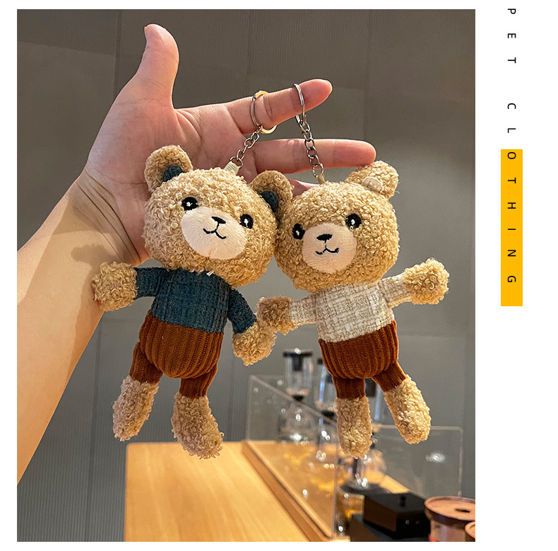 Wholesale of teddy plush long-legged pudding bear plush toys, keychains, bear dolls, bags, pendants, and small gifts pic 12
