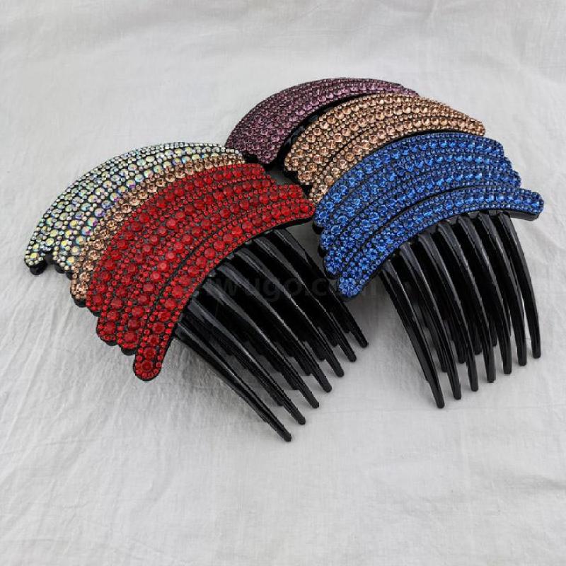 A3132 three-row diamond six-toothed fork comb, Japanese and Korean hair comb, fork comb, hair accessory, headwear, plug comb, 2-yuan store supply in Yiwu pic 3