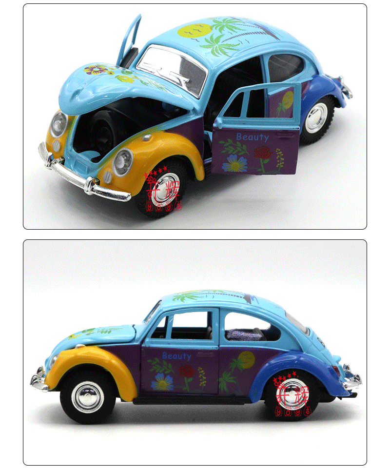 Crossover 1:32 puerta triple graffiti escarabajo modelos de coches antiguos juguetes para niños coches de balón juguetes para niños pic 15