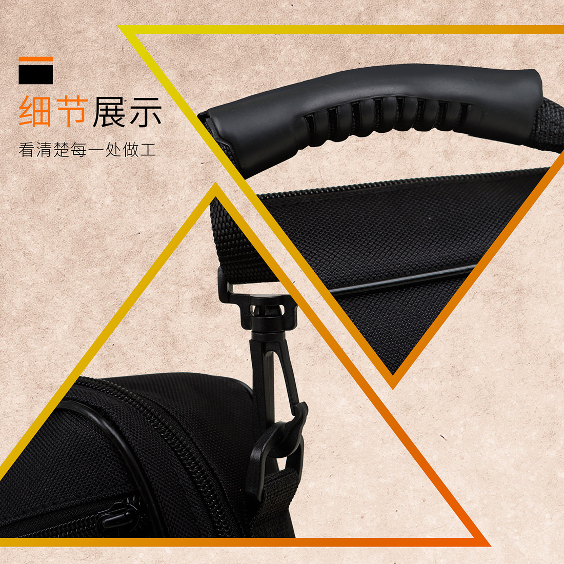 Black waterproof Oxford cloth oboe shoulder bag, oboe instrument case, hand-held shoulder instrument bag pic 6