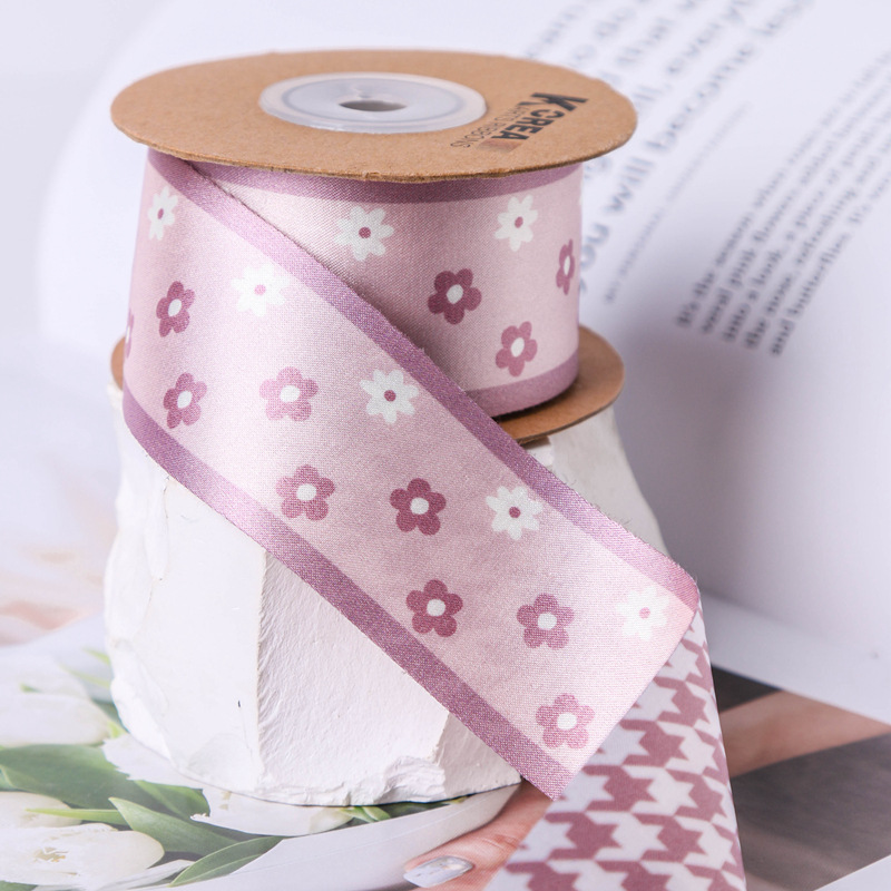 AB side small floral patterns, thousand bird patterns, printed webbing, flower gift packaging, DIY hair accessories, bow bag decoration pic 20