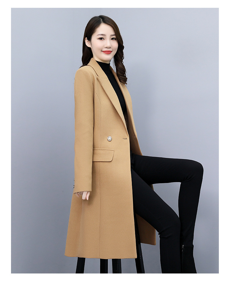 High-end woolen coat for women, mid-length, 2021 autumn/winter new style, fashionable and elegant, a slimming and form-fitting woolen coat for socialite pic 33
