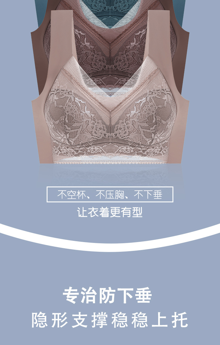 Direct sales from the manufacturer of the 2022 new large-sized latex beauty back bra without underwire, gathering fat mm200 pounds bra pic 3