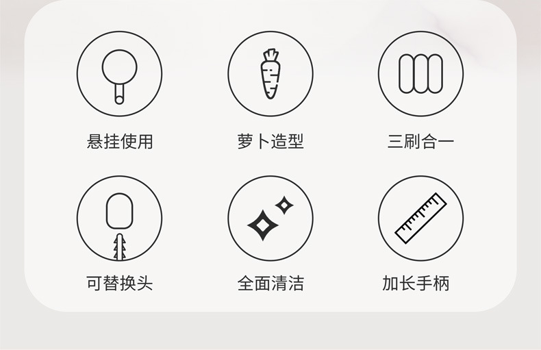 杯刷三合一胡萝卜长柄家用多功能洗杯刷清洁海绵瓶刷清洁刷批发详情14