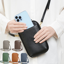 Leather single-shoulder bag for women, versatile and fashionable 2023 Korean small square bag, top layer cowhide ins Korean version crossbody bag, small bag pic 3