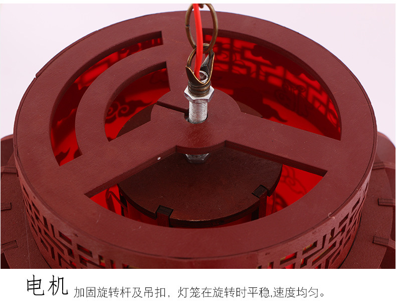 Solid wood rotating lanterns for living room, balcony and tea house decoration, imitation classical electric lanterns, Chinese-style chandeliers, wooden palace lanterns pic 9