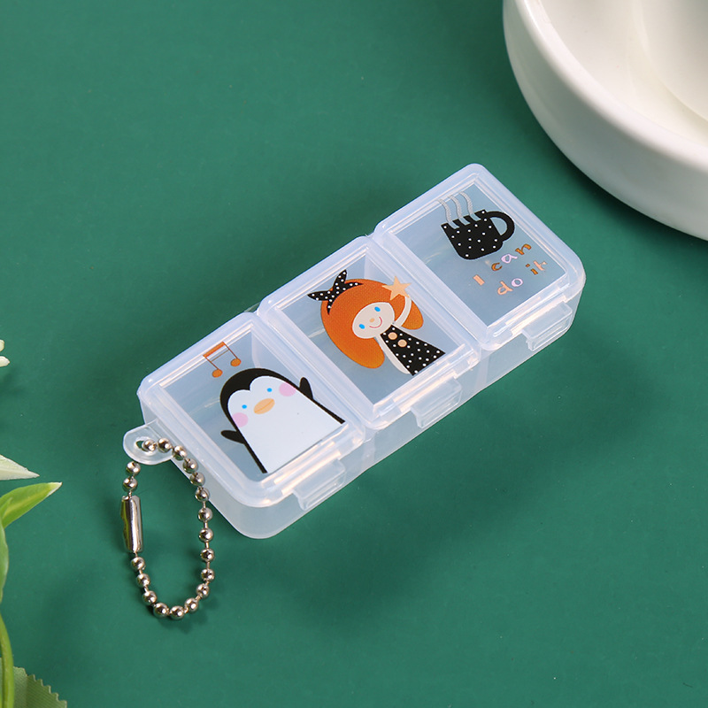 Creative cartoon pill box, simple three-compartment student one-day nutrition tablet storage box, exquisite medicine box wholesale pic 7