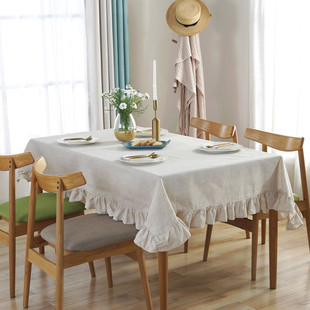 American country-style handcrafted crochet tassel tablecloth with geometric rhombus-shaped hollowed-out decorative fabric as a shooting prop pic 6