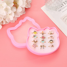 韩版 儿童饰品合金戒指 卡通可爱儿童戒指 可爱漂亮混款36个1盒详情10