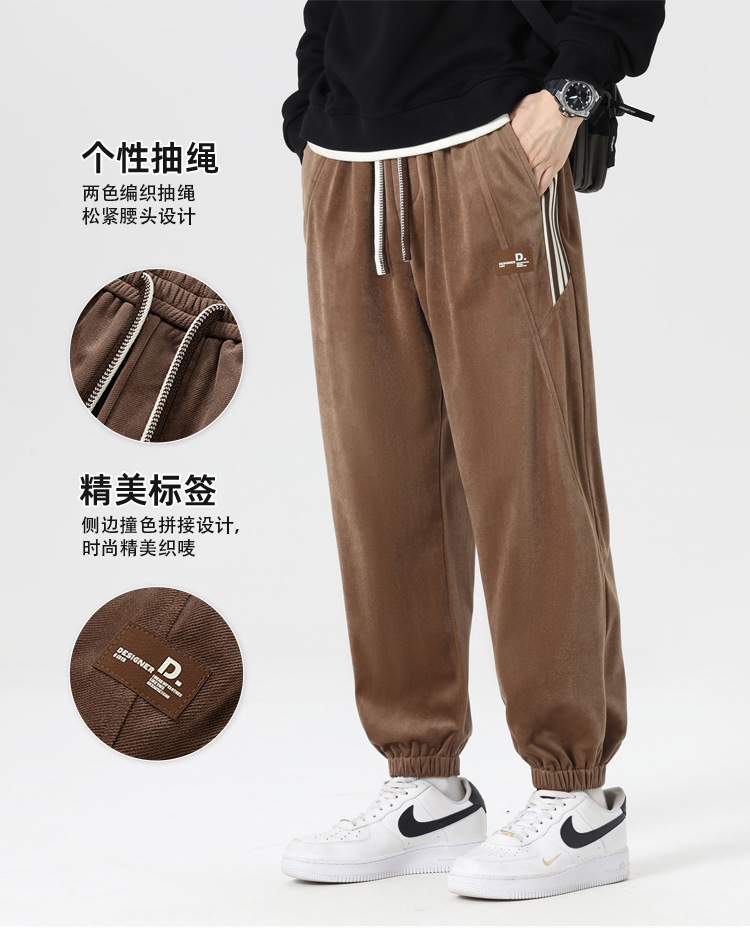 休闲裤男士秋冬新款宽松大码束脚灯芯绒卫裤潮流韩版垂感运动裤男详情15