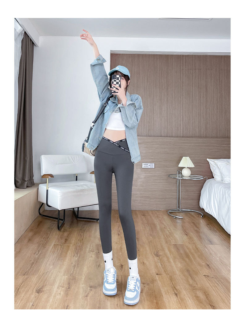 Slimming pants, cross shark pants, leggings, high-waisted, slimming tight-fitting yoga, capsule leg Barbie pants wholesale pic 28