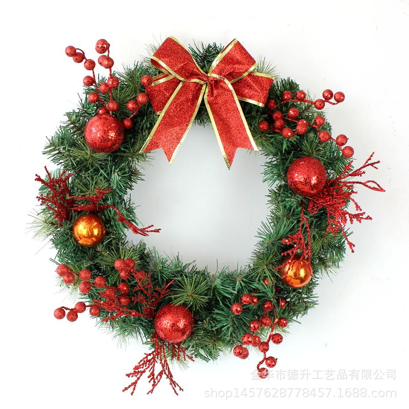 Desheng Cross-border E-commerce Christmas wreath, rattan door lintel, upside-down tree, hotel scene decoration, Christmas hanging ornaments pic 2