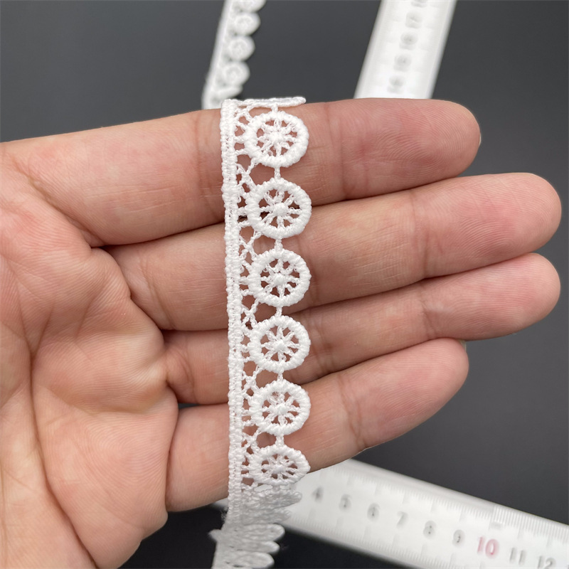 New Lolita embroidery water-soluble lace, milk silk single-sided small flower wave lace, lace with barcode pic 98