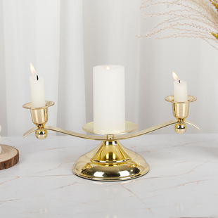 European-style golden crystal candlesticks, cross-border home decoration ornaments, ironwork candlesticks, wedding and candlelight dinner props pic 10