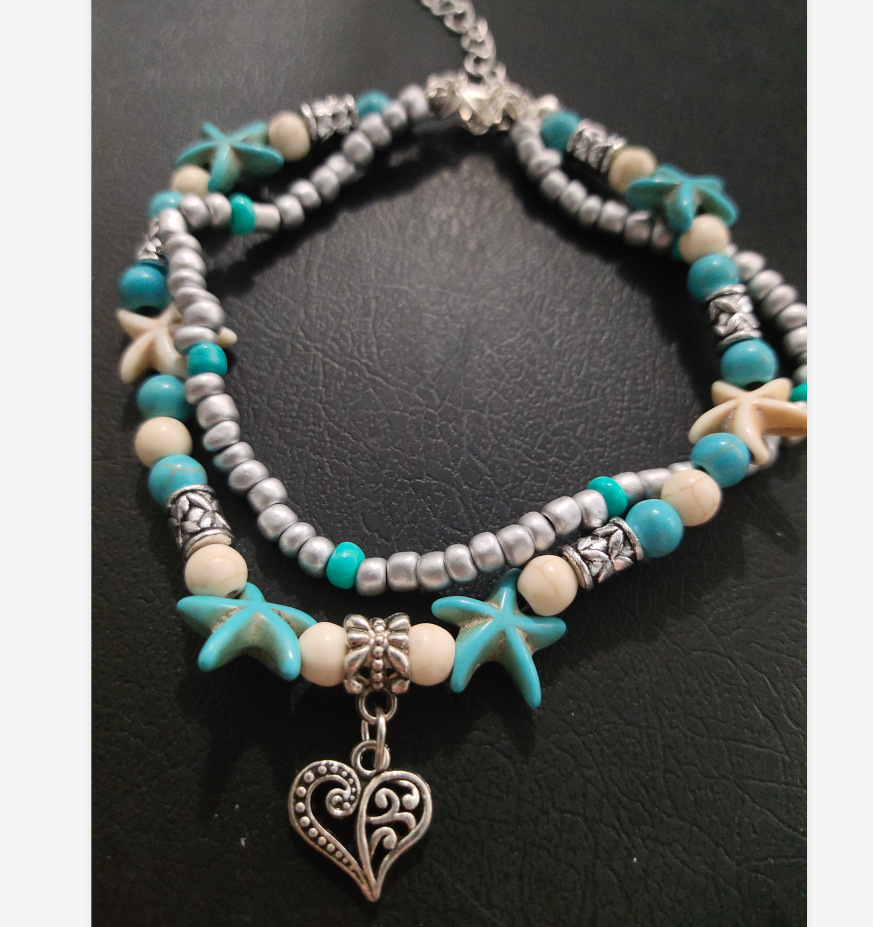 欧美跨境外贸脚饰乌龟脚链吊坠贝壳海星瑜伽沙滩情侣套装脚饰现货详情8