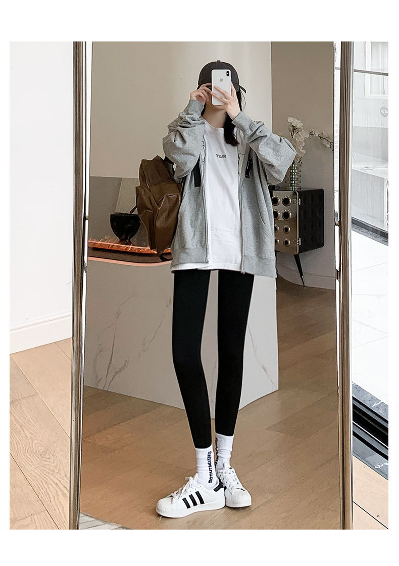 春秋鲨鱼裤紧身高腰收腹提臀芭比裤瑜伽薄黑色打底裤女生外穿批发详情27