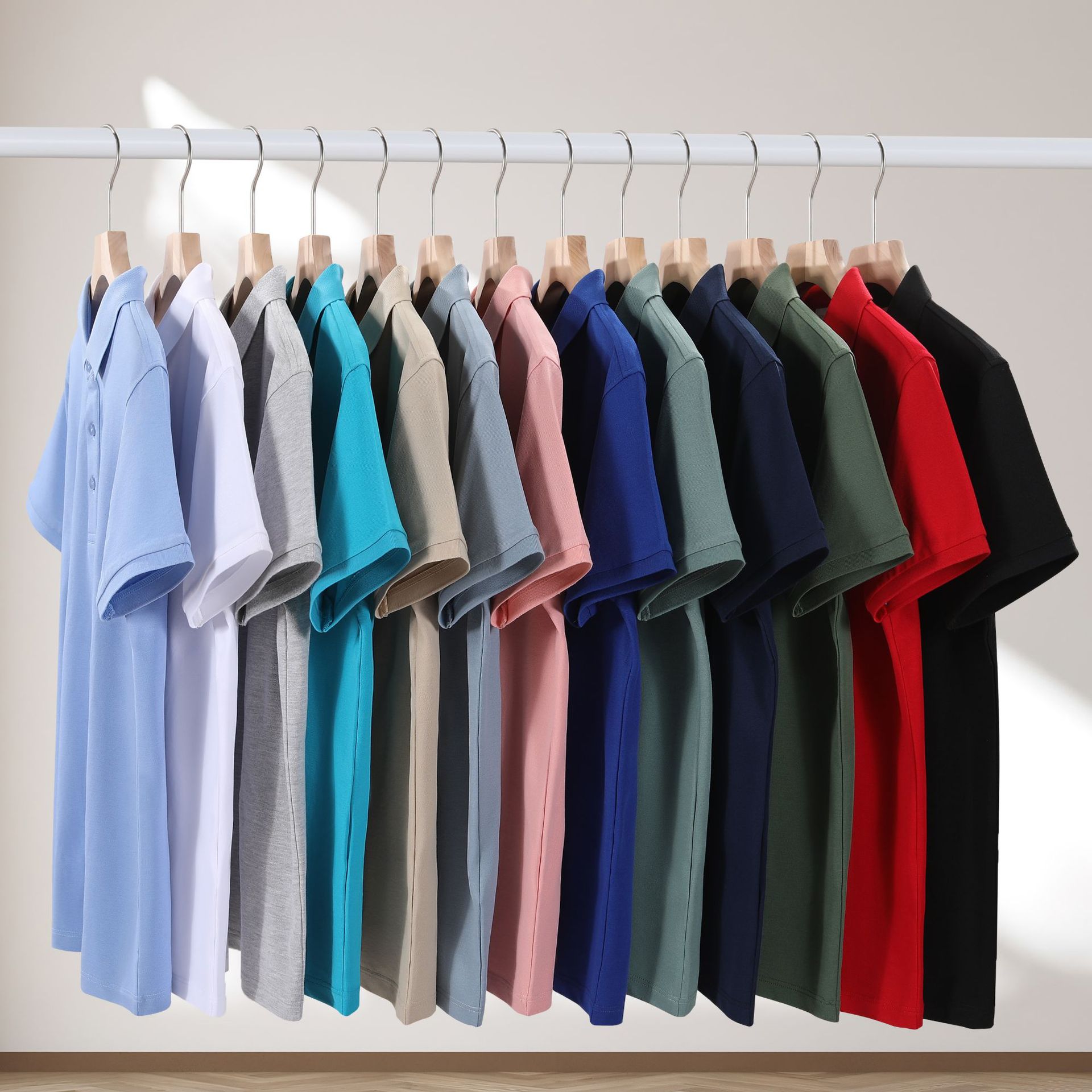 Ropa de trabajo estampado con solapa polo corporativo camisa de trabajo manga corta camiseta de equipo camiseta publicitaria estampado LOGO bordado pic 28