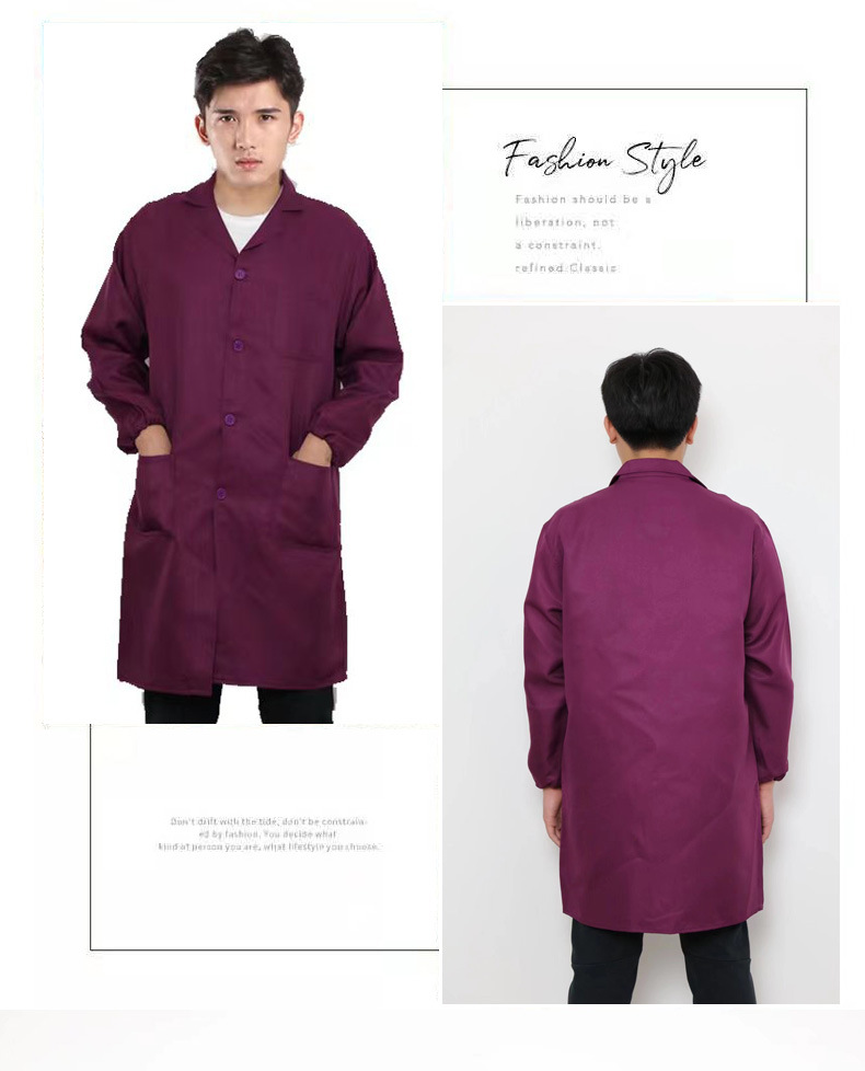 工作服蓝大褂定制LOGO长袖劳保服罩衣迷彩大褂防尘服批发搬运服详情15