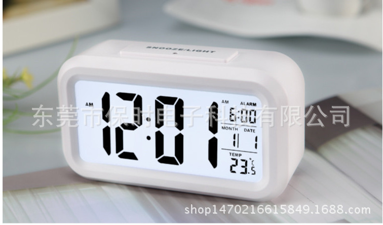 Temperature version Smart clock, silent clock, electronic clock, light-sensing alarm clock, Smart LCD alarm clock for sleepy students pic 6