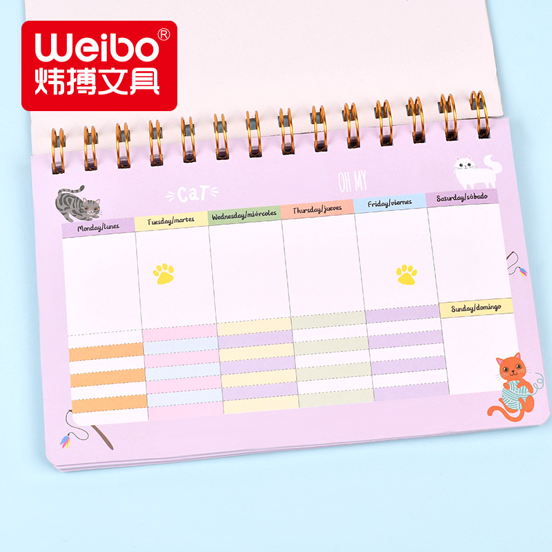炜搏 可爱咕本爆款学生笔记本厚创意活页软线圈本子环保手帐批发详情2