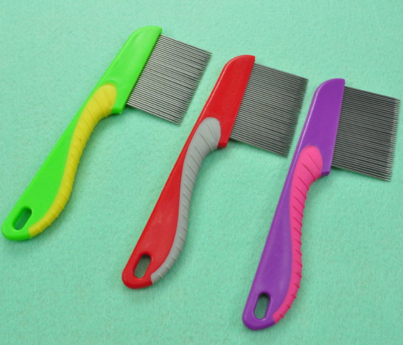 Pet comb, stainless steel row comb, dog grooming row comb, pet straight row grooming steel comb, single row sparse density comb pic 9