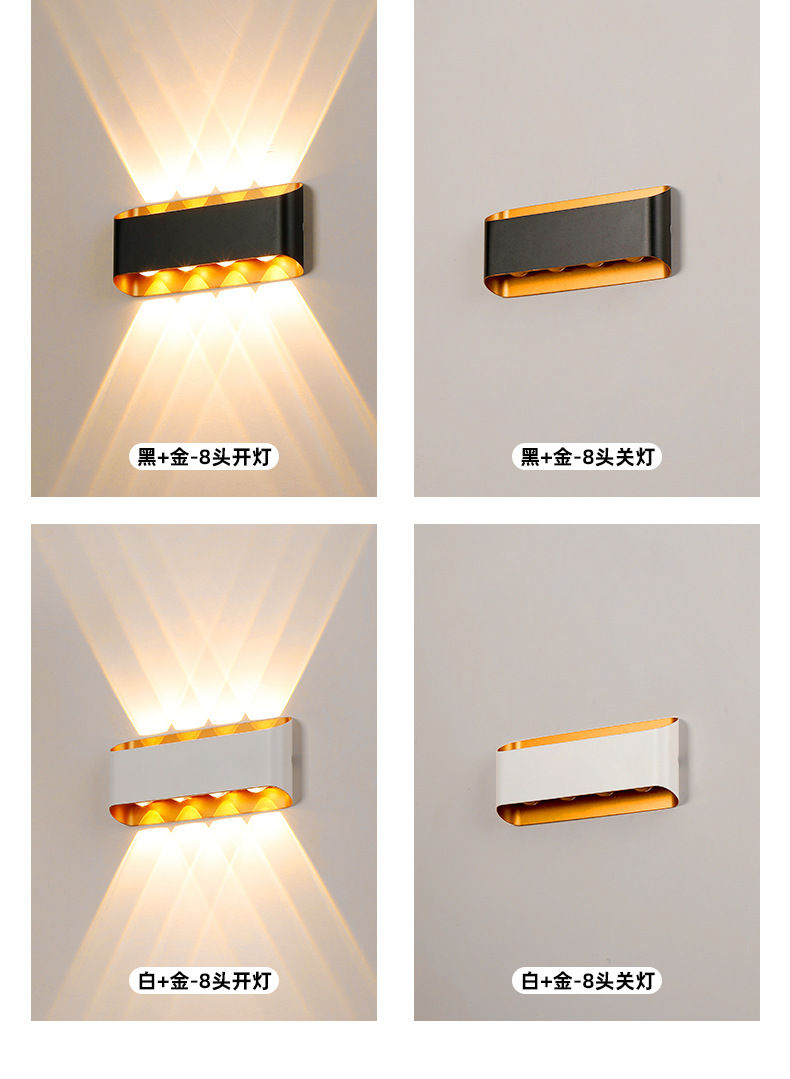 跨境新品LED户外壁灯创意别墅外墙庭院防水壁灯简约卧室过道灯详情16