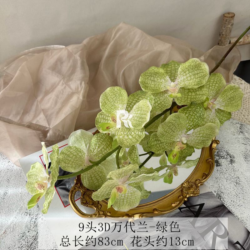 跨境新款仿真花万代兰假花胡姬兰婚礼插花装饰酒店橱窗布置道具详情15