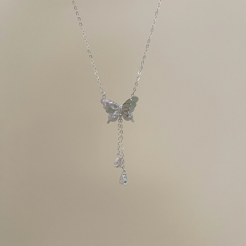 超仙少女蝴蝶流苏锆石项链女小众设计感轻奢时尚百搭锁骨链配饰详情21