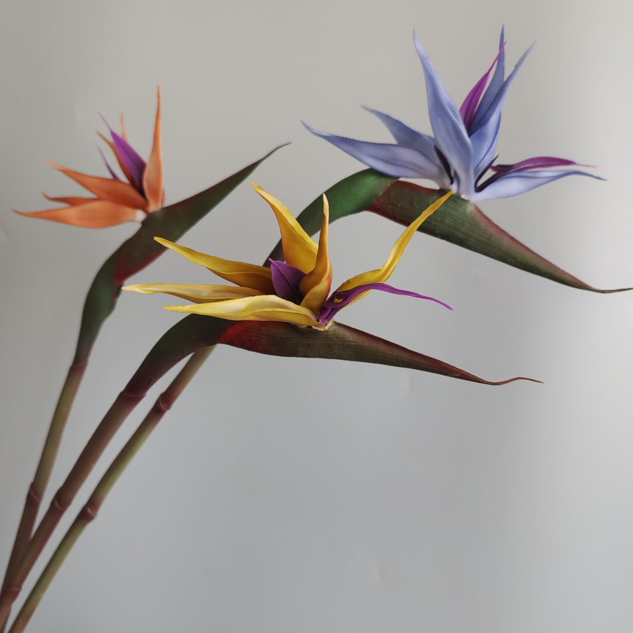 Soft rubber paradise Bird Crane Orchid New Chinese-style home model room decoration design, overseas wedding photography artificial flower pic 15