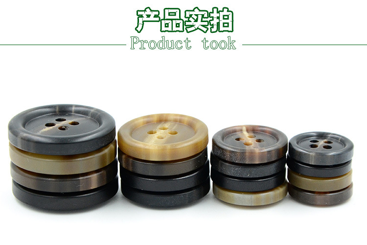 New Joy resin high-end suit buttons, overcoats, windbreakers, sweaters, round four-eye round edge buttons, exquisite matte buttons pic 5