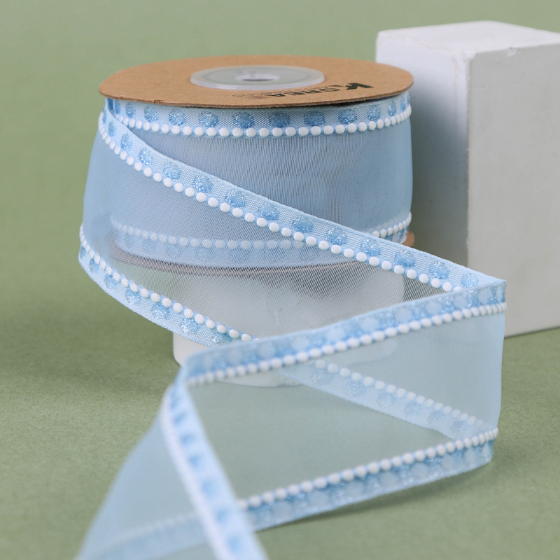 Wide-brimmed white thread snow gauze ribbons, hair accessories, gifts, fresh flowers, shoes, straw hats, butterfly decorations, scallion dots, thick-brimmed ribbons pic 14