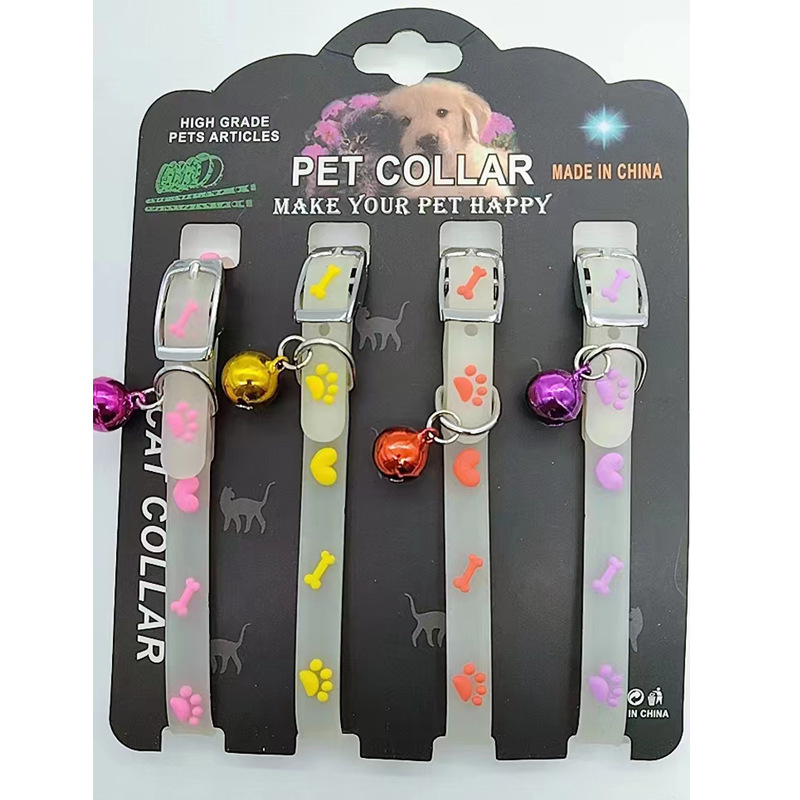 2022 nuevo collar de silicona fluorescente para gatos cachorros collar luminoso para perros cadena de gato luminoso pic 2