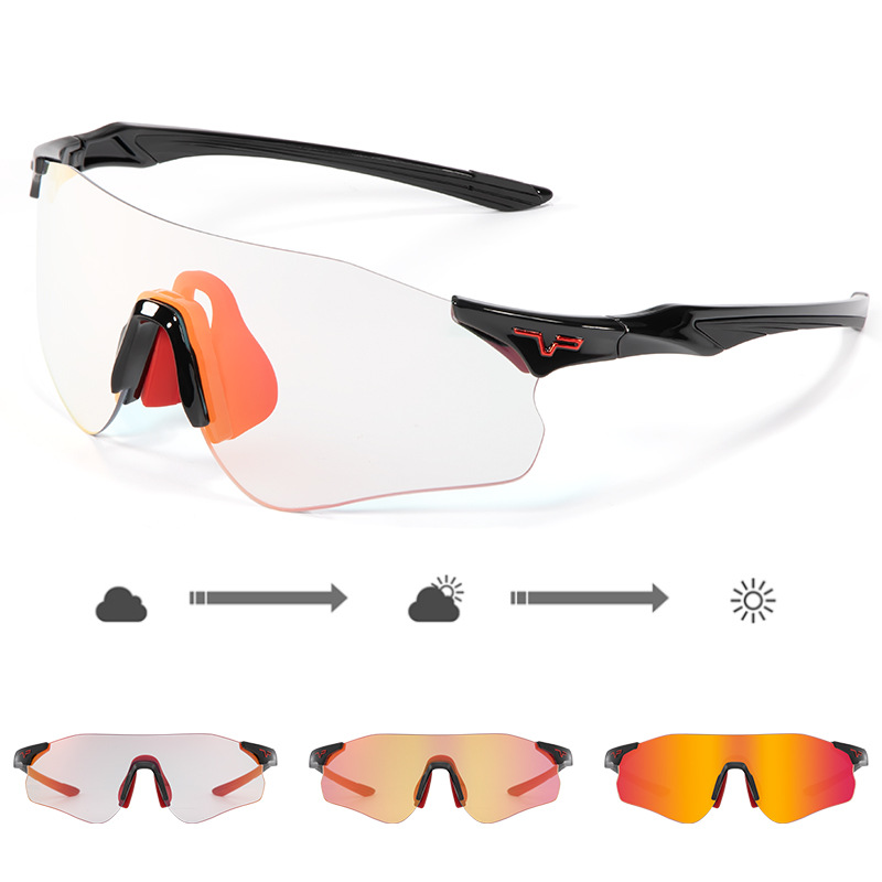 Cross-border outdoor color-changing running sunglasses, cycling glasses, sports road bike, bicycle windproof and mountaineering goggles pic 4