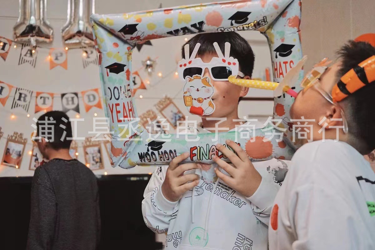 Cross-border aluminum film balloon photo frame package, graduation season doctoral student party decoration and arrangement pic 5