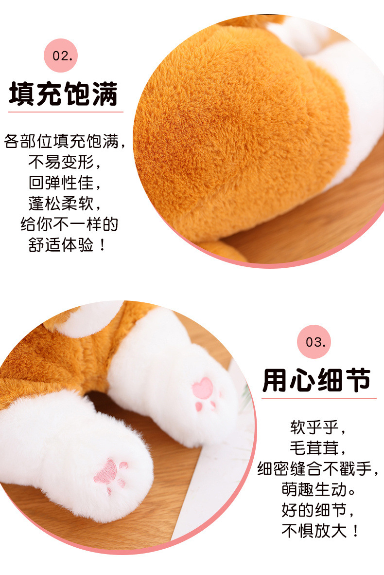 创意趴姿小猪毛绒玩具公仔压床娃娃玩偶儿童生日礼物靠垫抱枕长条详情9