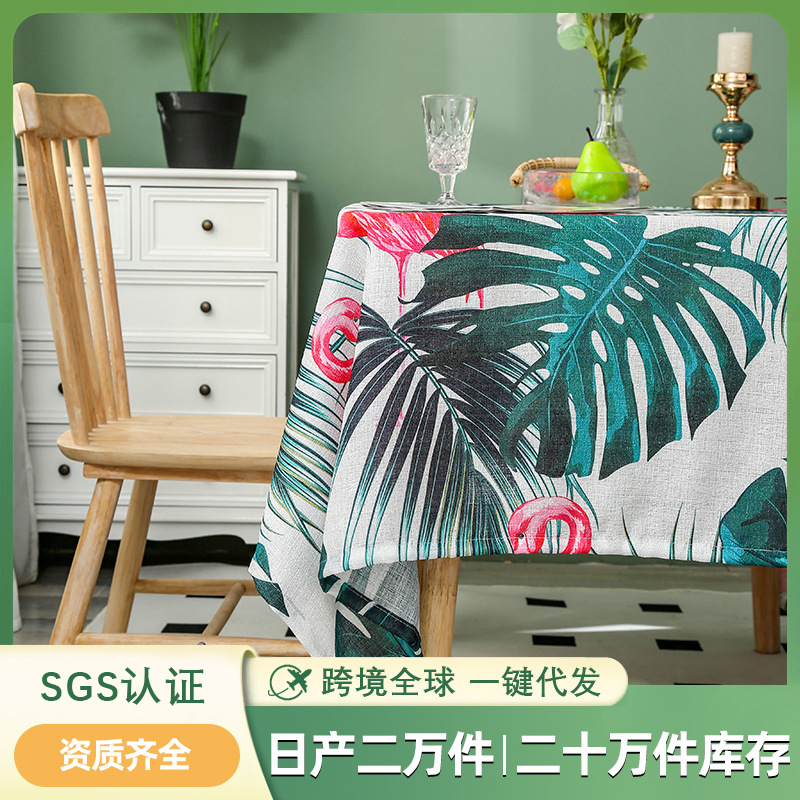 美式轻奢复古油画餐桌垫布艺ins家用防尘防滑长方形盖布盖巾批发详情5