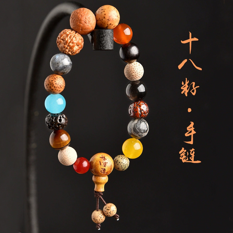 抖音爆款灵隐十八籽菩提手串手链女多宝佛珠男女款十八子古风手饰详情1