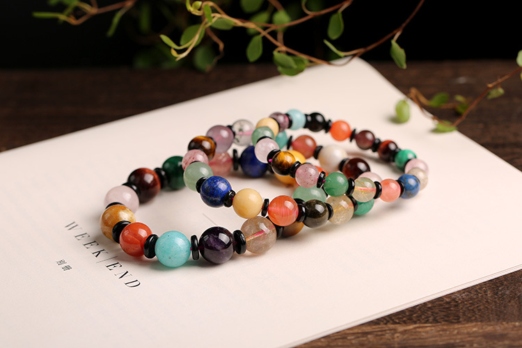 Wholesale of natural multi-treasure bracelets for women, featuring lapis lazuli, rose quartz, Tianhe stone and amethyst pic 8