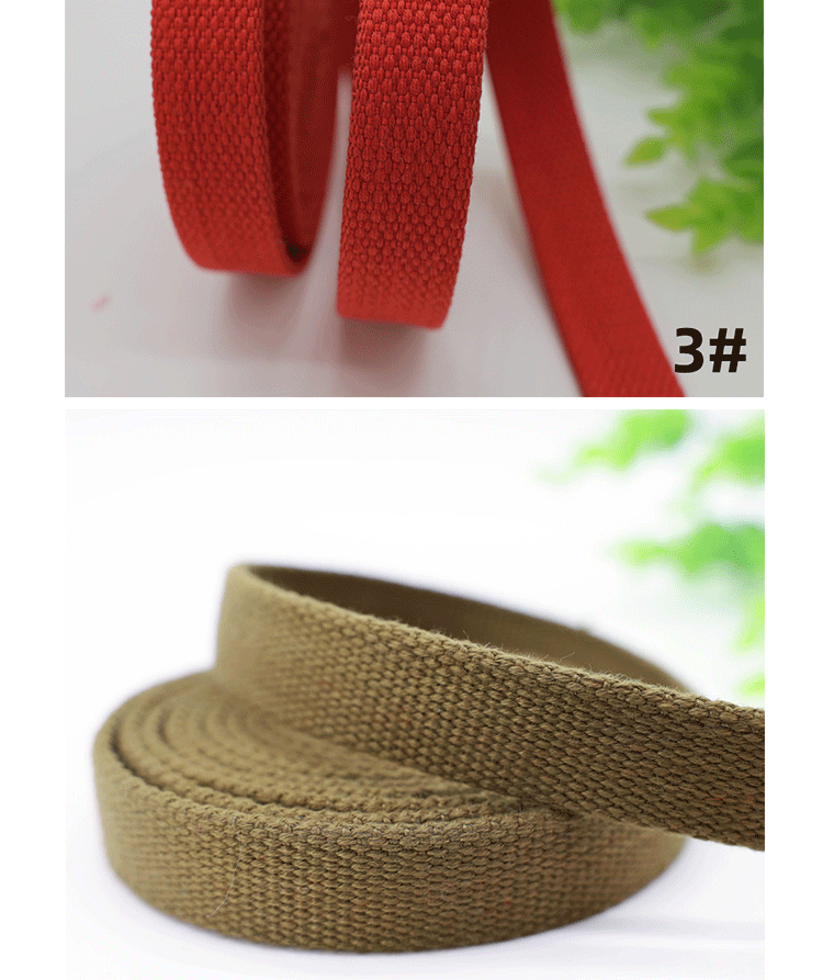 Factory direct supply of 18-20MM wide thickened cotton woven straps, canvas bag straps, hand shoulder straps, waist belts, binding straps and accessories pic 5