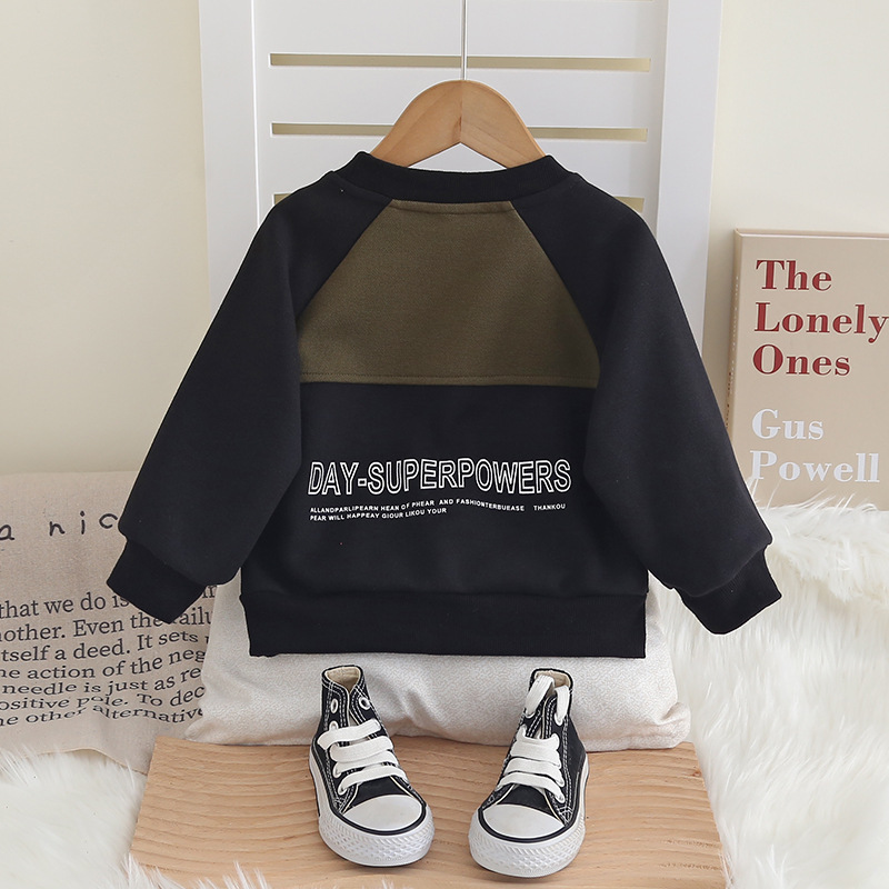 儿童长袖秋季新款圆领纯棉卫衣宽松上衣卡通小童装秋装男婴童外套详情3