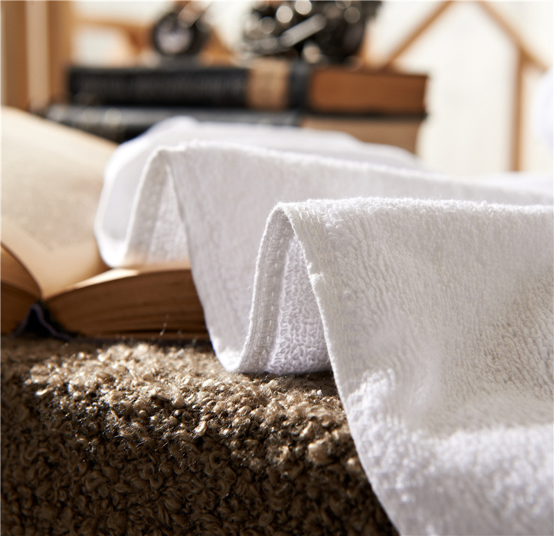 Factory supply of 16-count spiral plain woven pure cotton hotel towels, beauty salon bath towels, hotel and homestay wholesale square towels pic 10