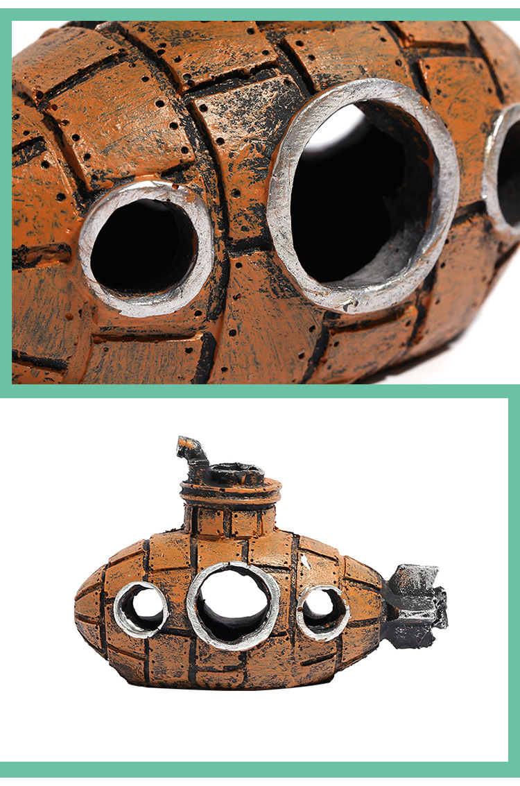 Fish tank landscape decoration, submarine shelter bucket, aquarium decoration, resin ornaments, breeding cave, fish and shrimp shelter house pic 7