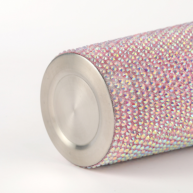 镶钻保温杯双层不锈钢吸管杯贴钻水钻咖啡杯礼品杯镶钻水钻饮料杯详情8