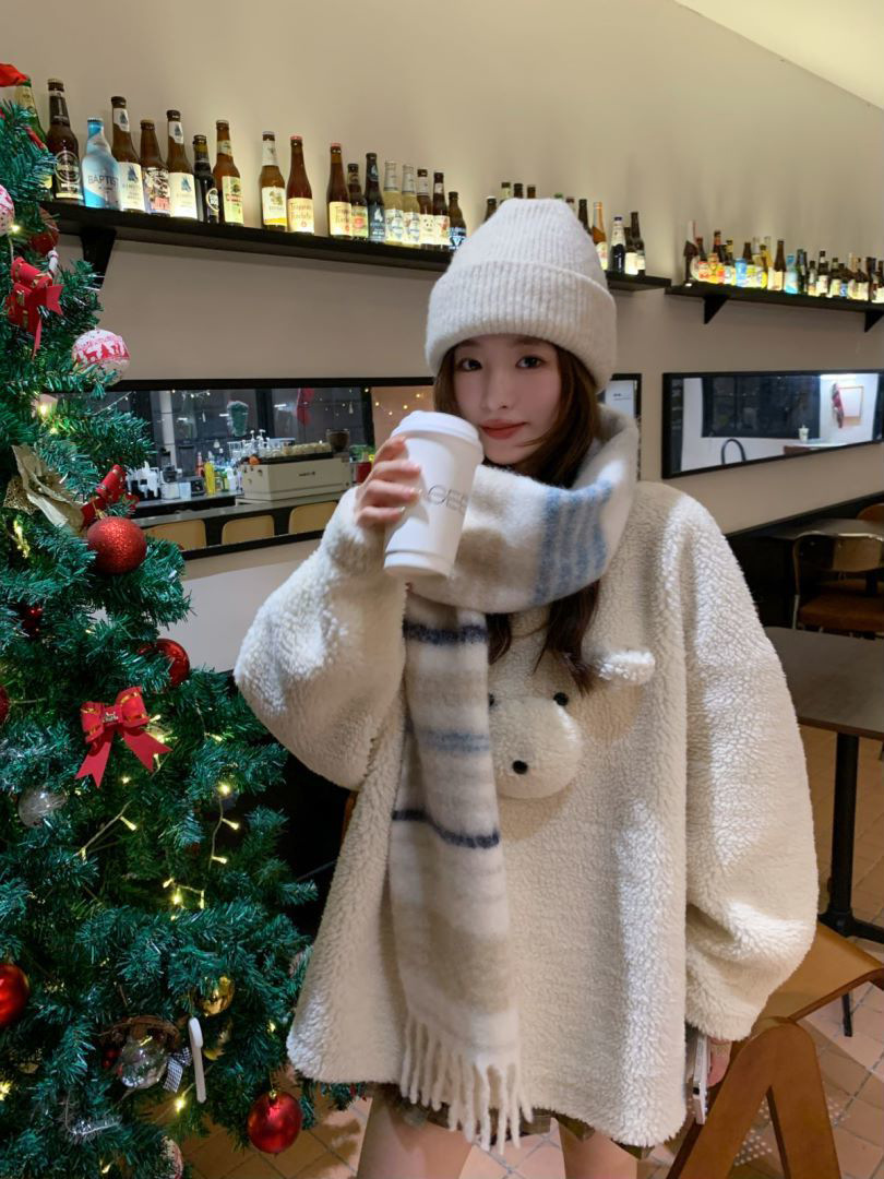 2024秋冬季新款高级感格纹大围巾女韩版学生百搭披肩拼色保暖围脖详情3